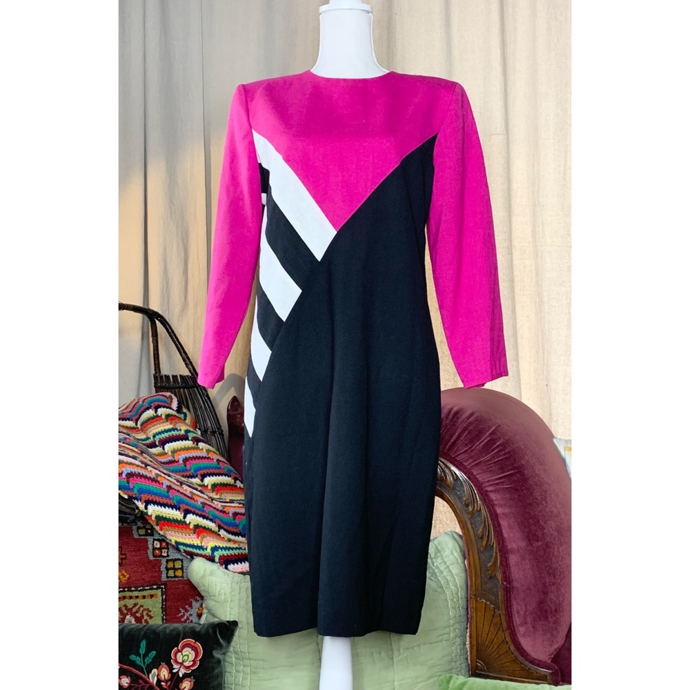 80s Color Block Dress - Picture 7 of 7